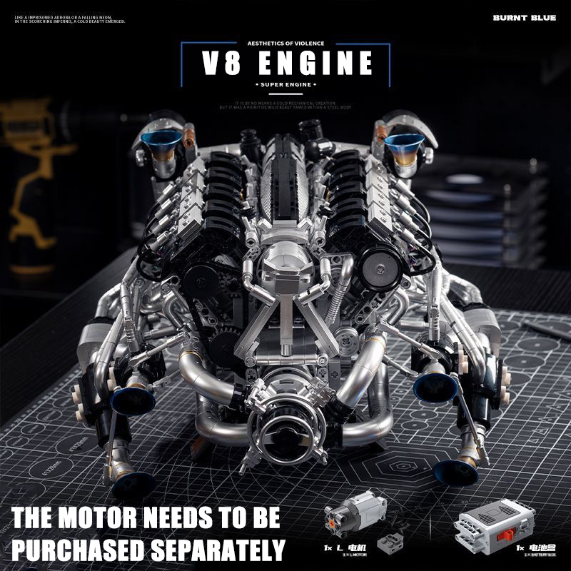 Model Kit Engine - MOC Supercar V8 blocs de construction